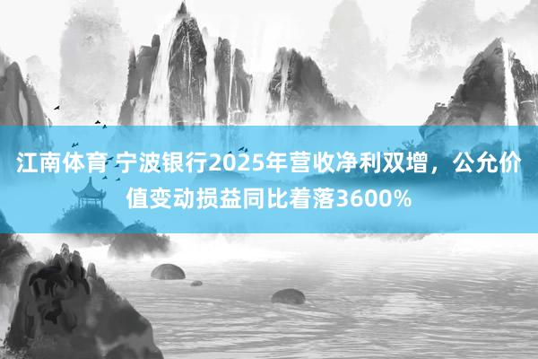 江南体育 宁波银行2025年营收净利双增，公允价值变动损益同比着落3600%