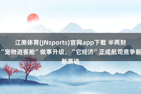 江南体育(JNsports)官网app下载 半两财经｜“宠物进客舱”做事升级，“它经济”正成航司竞争新赛谈