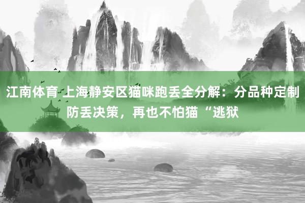 江南体育 上海静安区猫咪跑丢全分解：分品种定制防丢决策，再也不怕猫 “逃狱