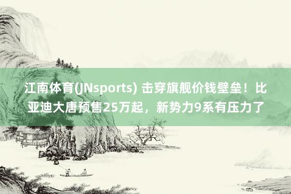 江南体育(JNsports) 击穿旗舰价钱壁垒！比亚迪大唐预售25万起，新势力9系有压力了